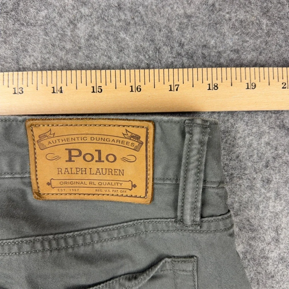 Polo Ralph Lauren Pants Men 36x34 Gray Varick Slim Straight Stretch Chino Casual